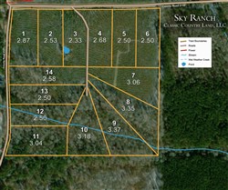 tract layout map for Sky Ranch Tract 4, 2.68 acres for sale in Attala County, Mississippi